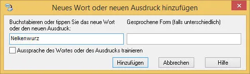Neues Wort hinzufügen