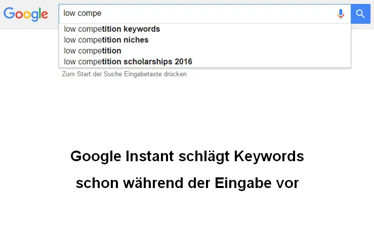 Google Instant Vorschlag