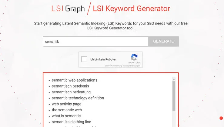 LSIGraph - LSI Keyword Generator
