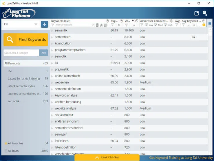 Long Tail Pro Screenshot