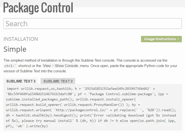 Package Control Installation