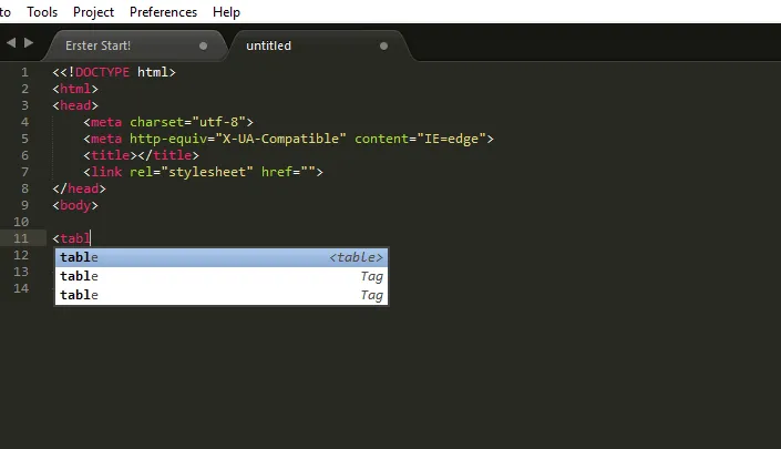 Sublime Text HTM5 Paket