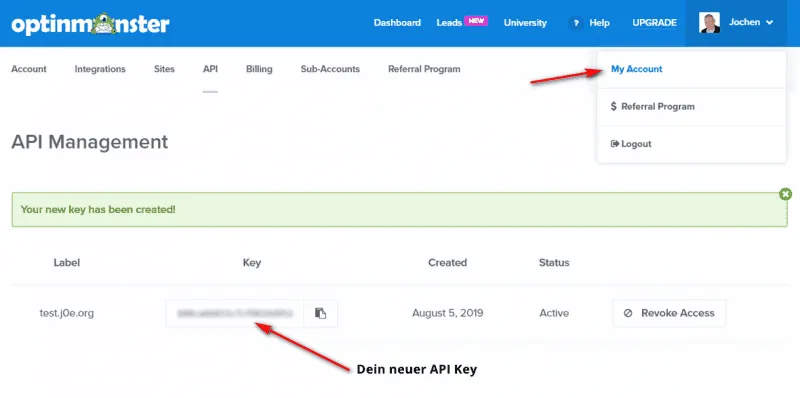 OptinMonster Api Key