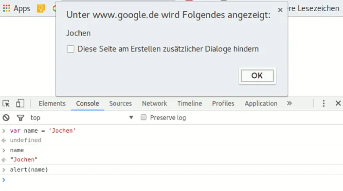 JavaScript alert()