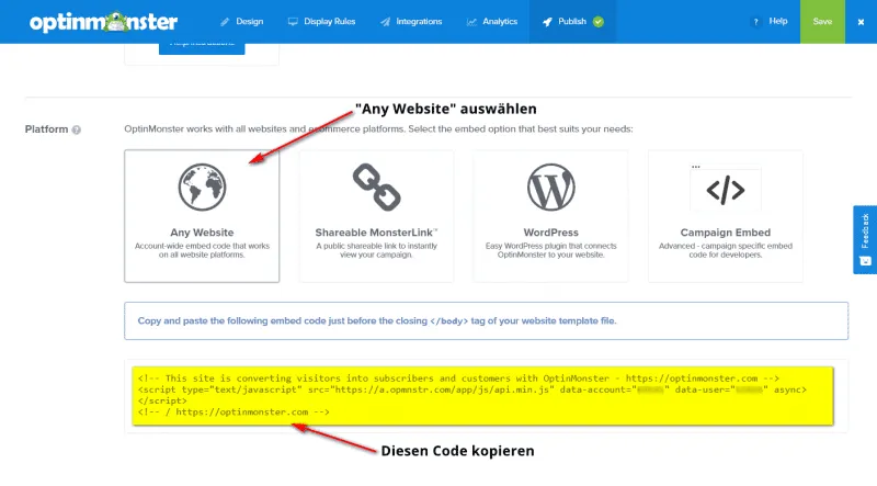OptionMonster JavaScript Snippet