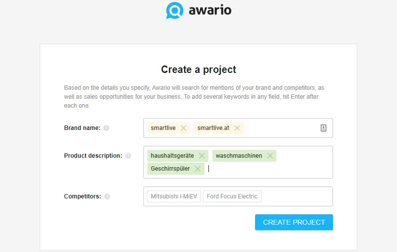 Awario Setup