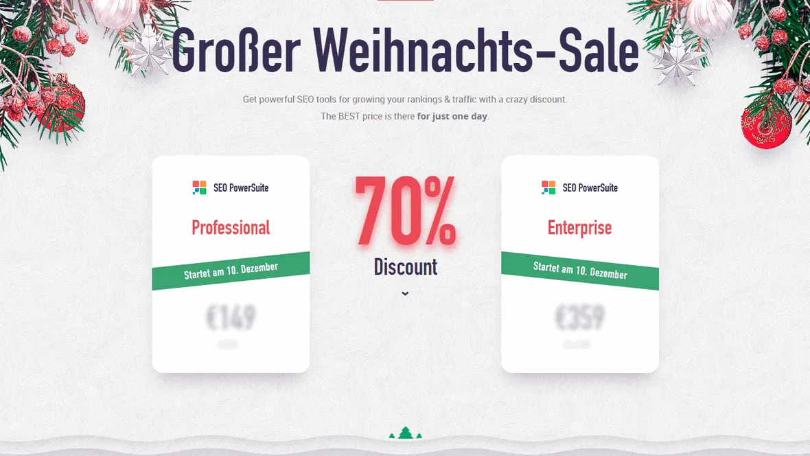 SEO PowerSuite Weihnachts-Rabatt