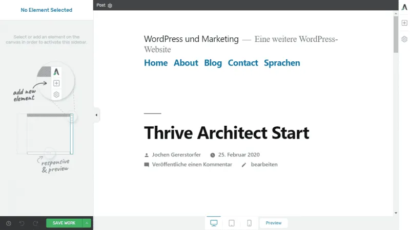 The Thrive Architect Editor