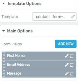 Editor Element-Optionen