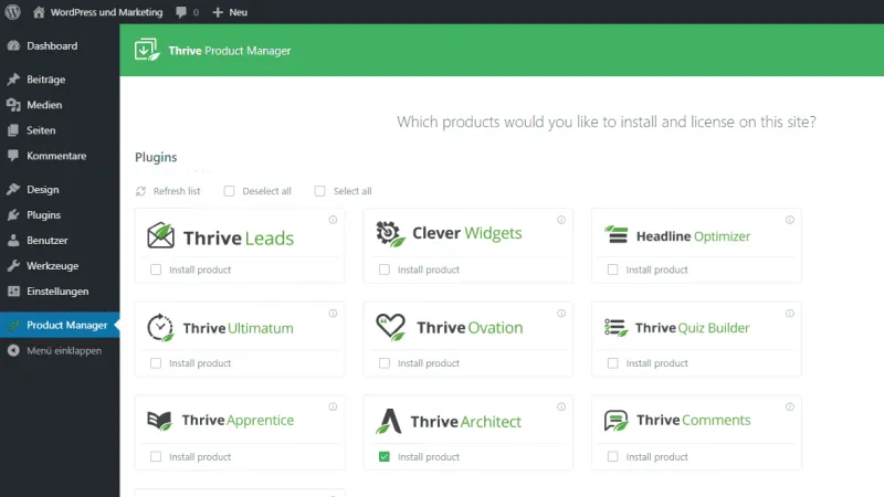 Install Thrive Architect