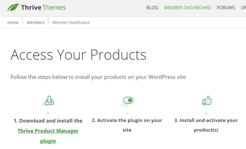 Thrive Themes Dashboard