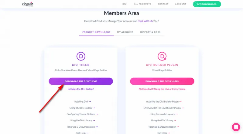 Divi.zip im Mitgliedsbereich downloaden