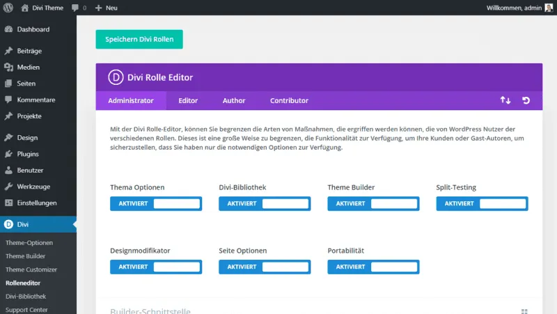 Divi Rolleneditor