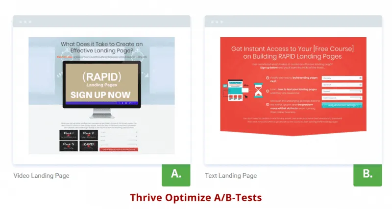 Video Landing Page mit Text Landing Page vergleichen