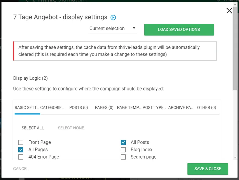 Thrive Ultimatum Display Settings