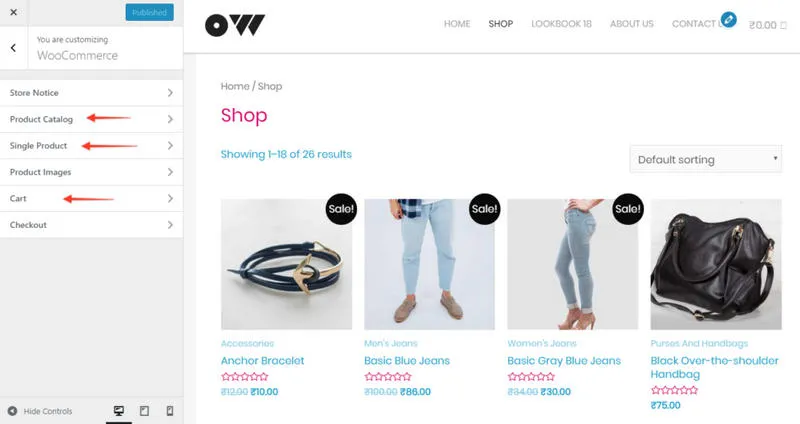 Astra WooCommerce Settings