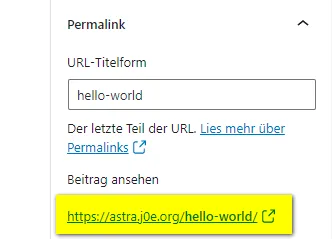 Der WordPress Permalink