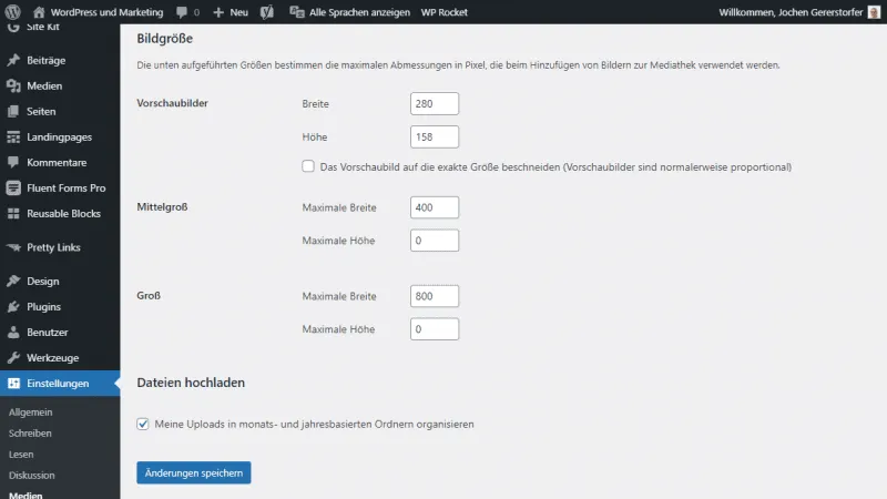 WordPress Admin: Settings