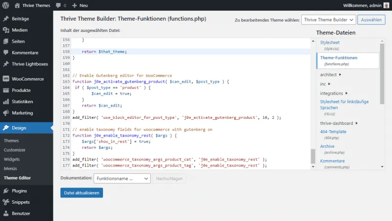Insert the code into the functions.php file