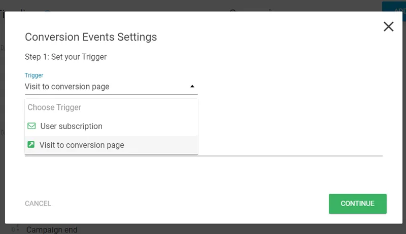 Create conversion event