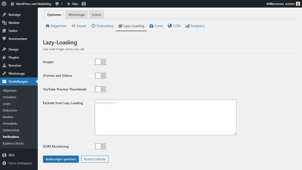 Lazy Load Bilder, iFrames und Videos