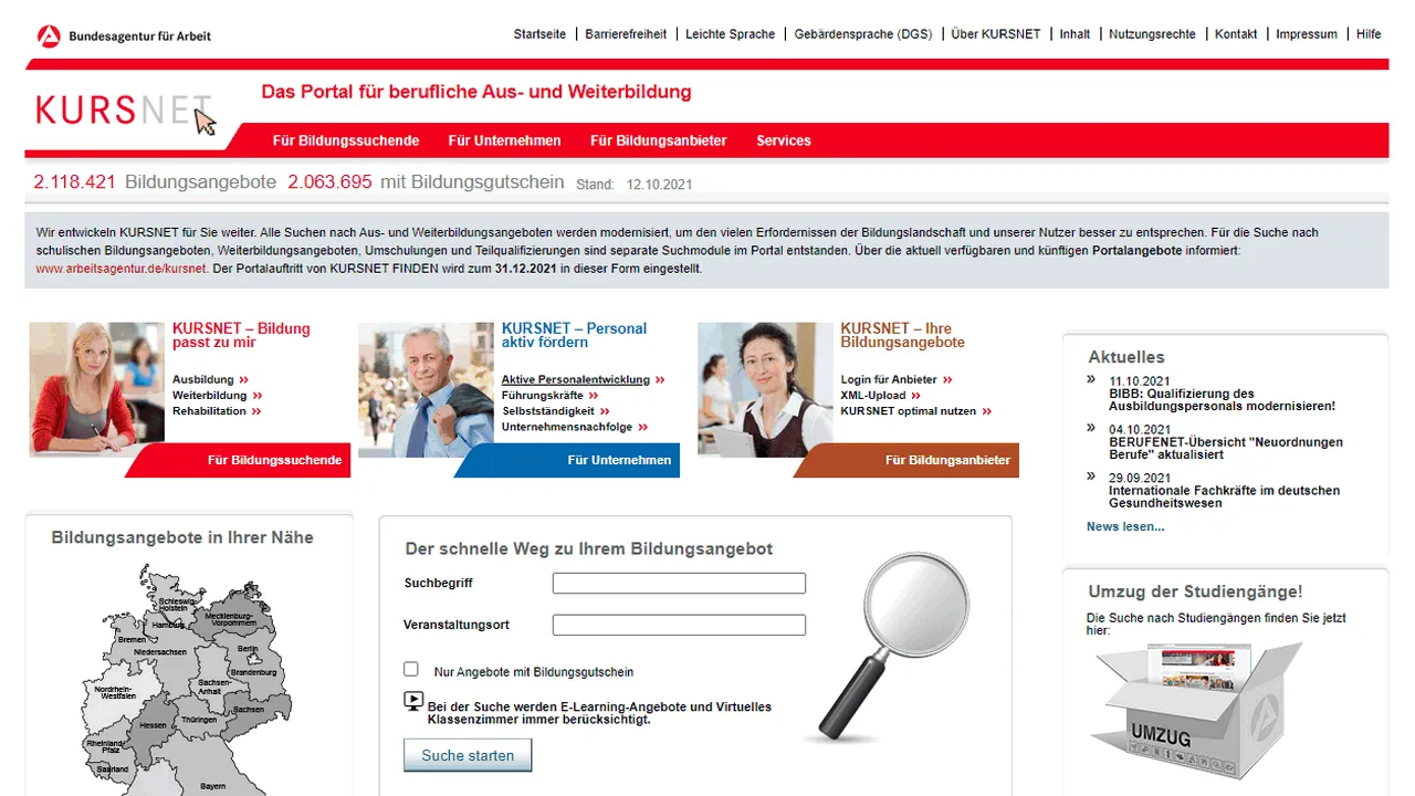 Kursnet Online-Angebot