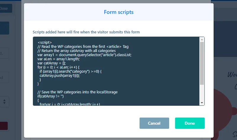 Paste the JavaScript code.