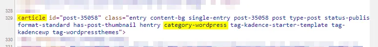 The WordPress article tag and the category