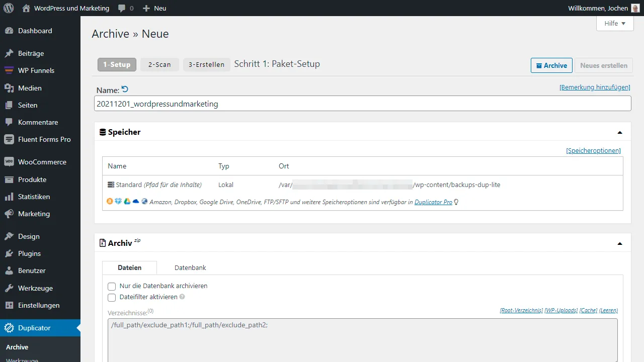 WordPress Backup & Migrate with Duplicator