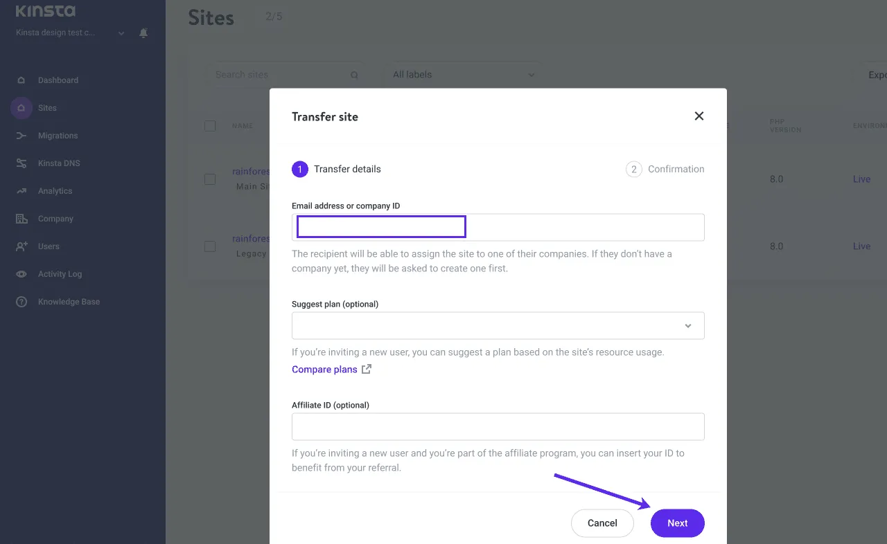 Enhanced Site Transfer Tool from Kinsta Hosting