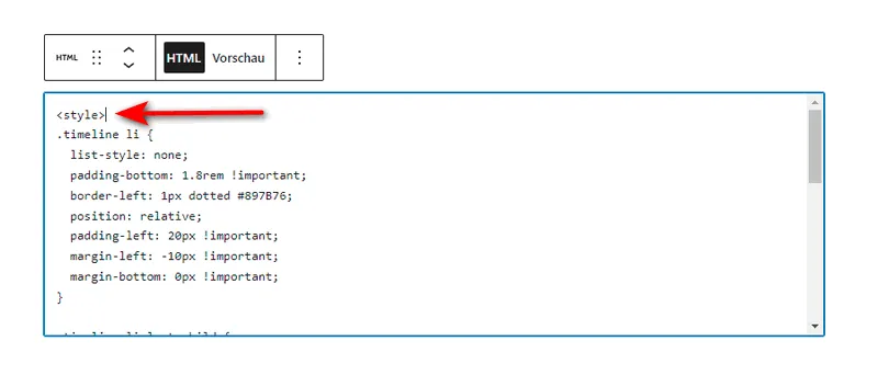 Inline-CSS im HTML Block