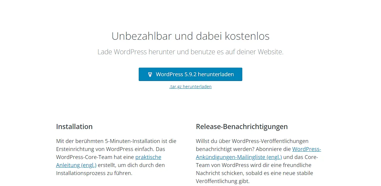 WordPress Download und Anleitung