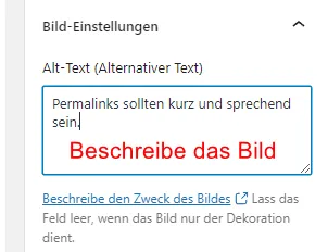 Nutze den Alternativtext, um Bilder genau zu beschreiben.