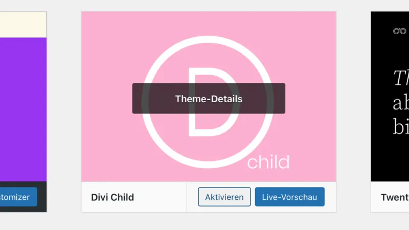 Activate Divi Child Theme