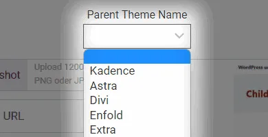 Step 1: Choose a parent theme.