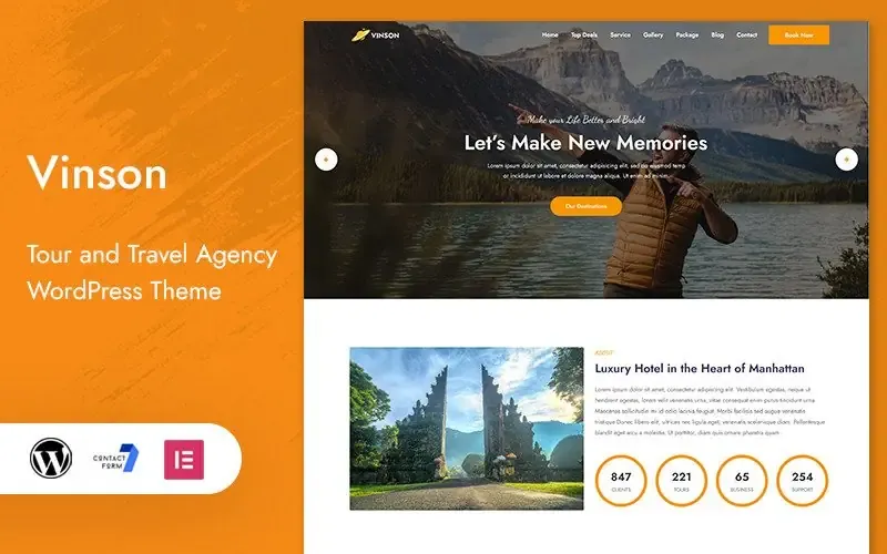 Vinson - Tour and Travel Landing Page