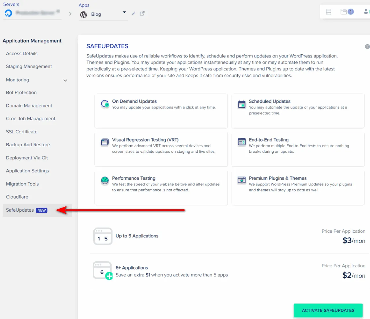 Cloudways SafeUpdates