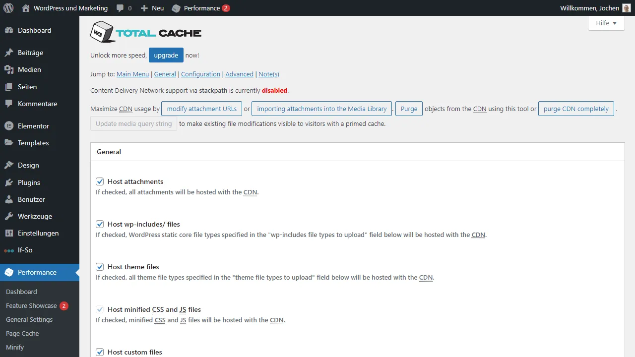 W3 Total Cache CDN Einstellungen