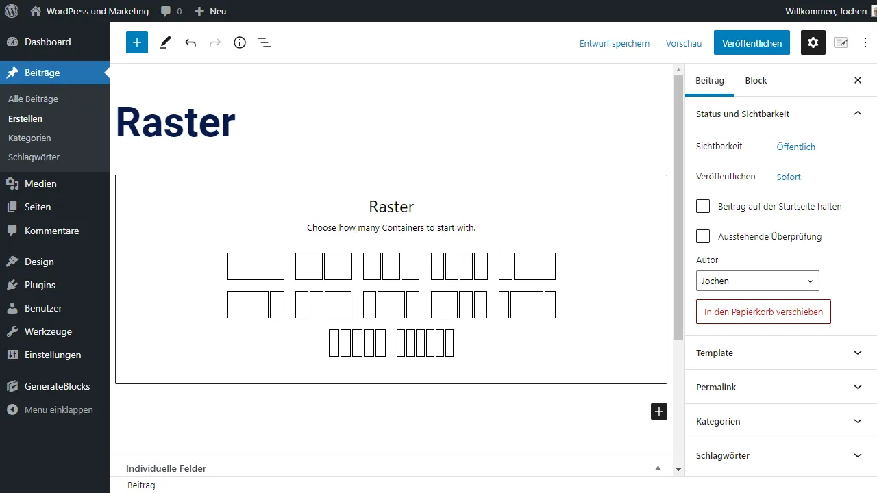 GenerateBlocks Raster