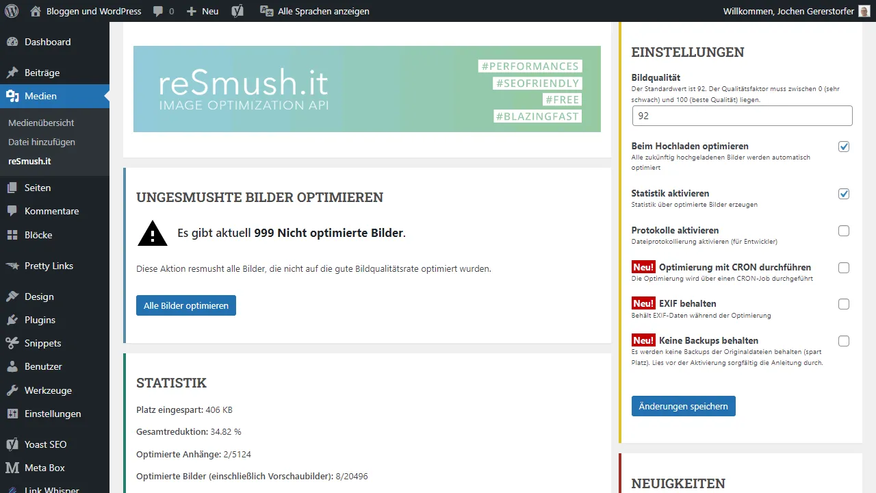 resmush.it Einstellungen