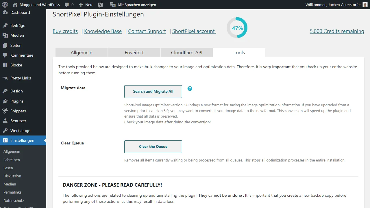 In den Tools findest du ein praktisches Werkzeug für die Migration.