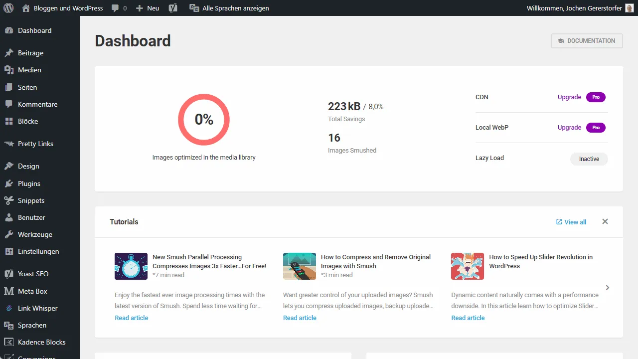 The Smush Dashboard.