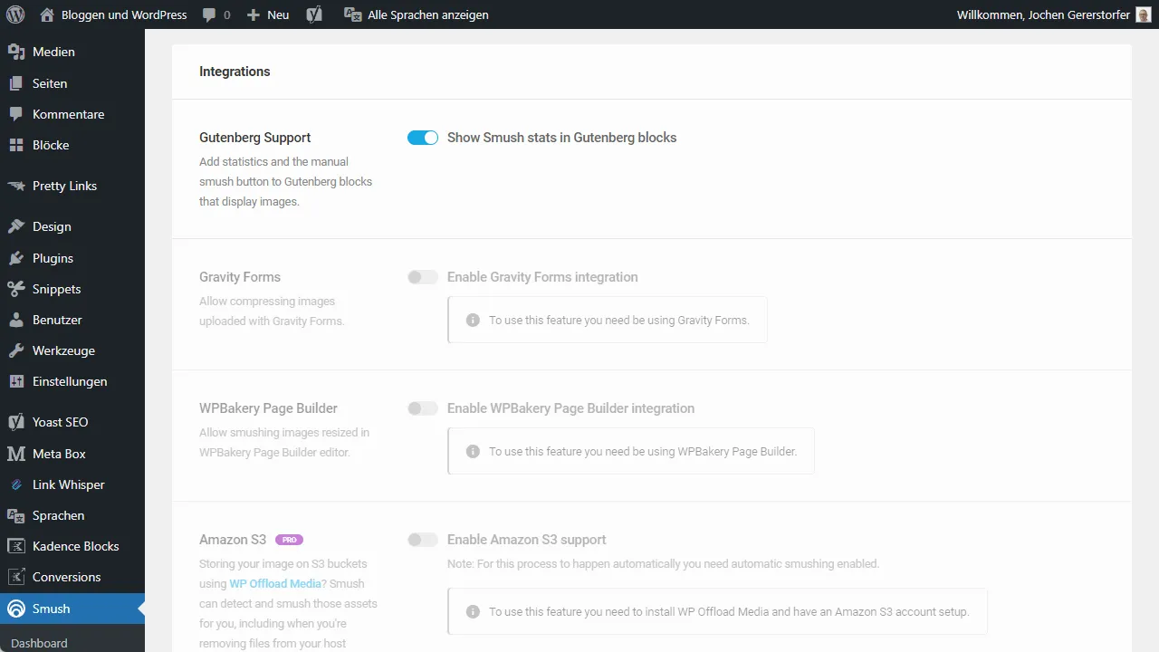 Integration in den Gutenberg-Editor und andere Plugins.