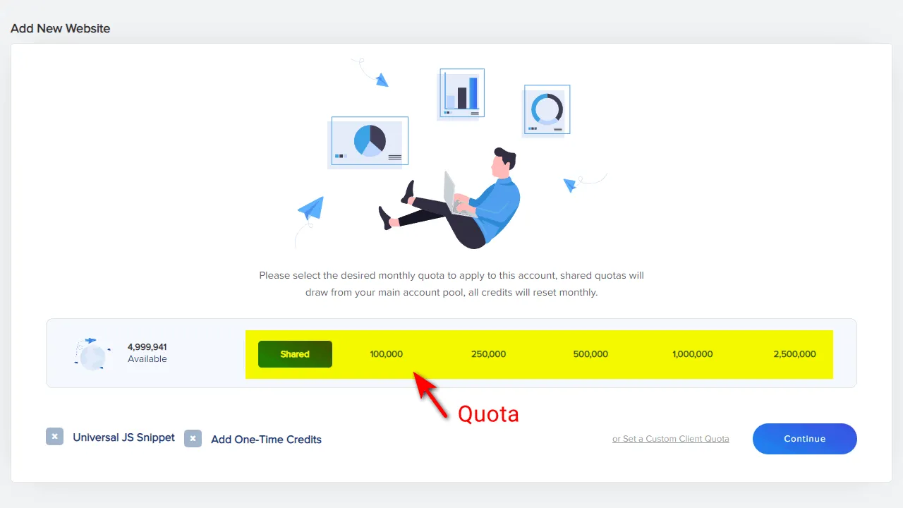 Beim Anlegen von neuen Websites, vergibst du Quotas. Das ist besonders praktisch für Kundenwebsites.