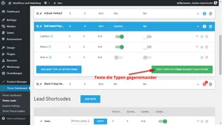 A/B test for form types