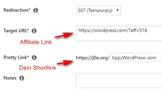 Affiliate Links verwalten