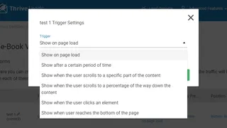The triggers define when a form should appear.